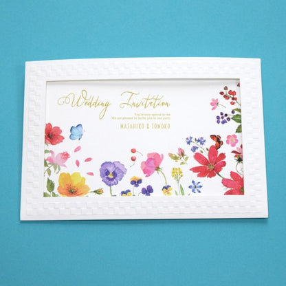 【結婚式 招待状セット】バタフライ ホルダー付 (印刷込み)【結婚式 ペーパー 招待状】