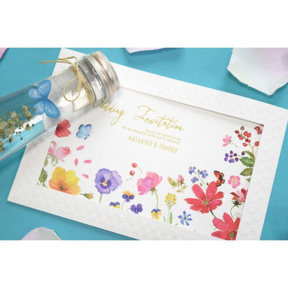 【結婚式 招待状セット】バタフライ ホルダー付 (印刷込み)【結婚式 ペーパー 招待状】