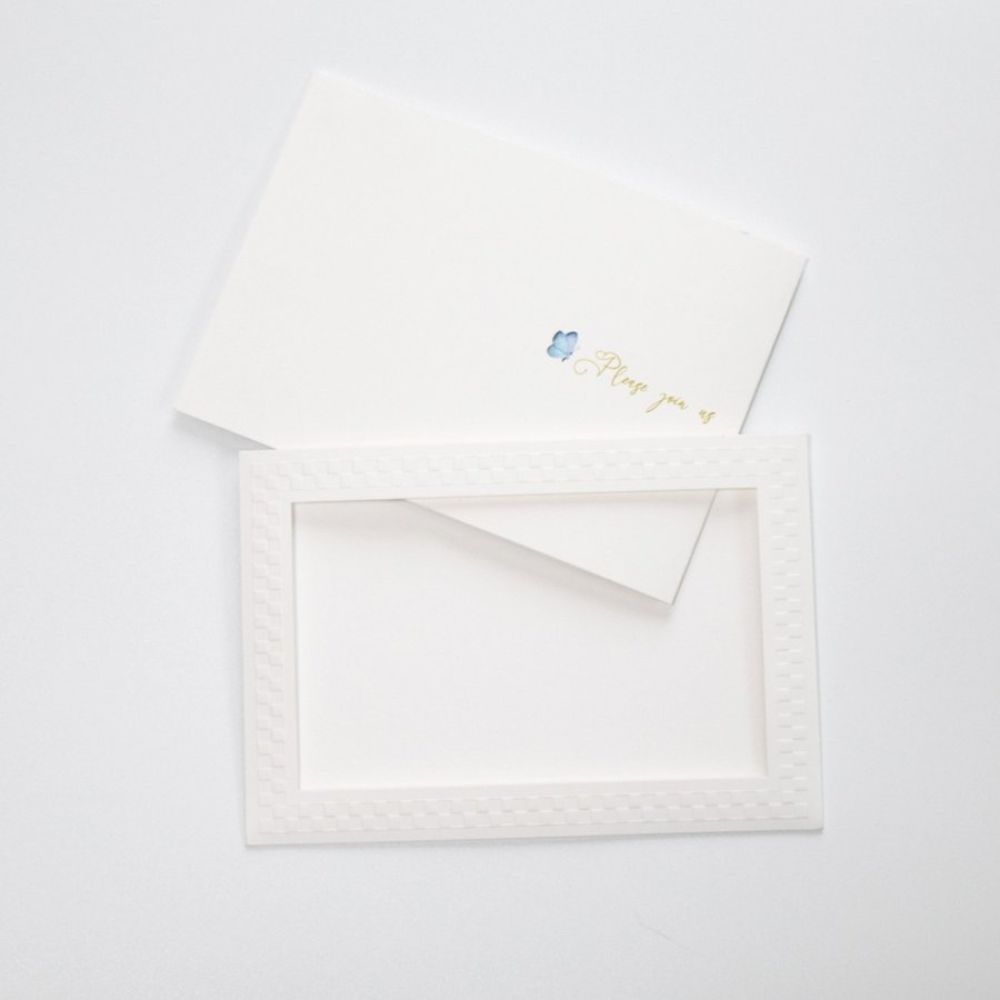 【結婚式 招待状セット】バタフライ ホルダー付 (印刷込み)【結婚式 ペーパー 招待状】