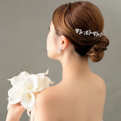 【ヘッドドレス】キュービックジルコニア 小枝 ヘッドドレス【結婚式 ヘアアクセサリー】