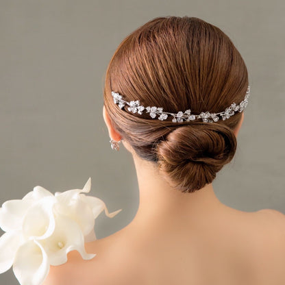 【ヘッドドレス】キュービックジルコニア 小枝 ヘッドドレス【結婚式 ヘアアクセサリー】