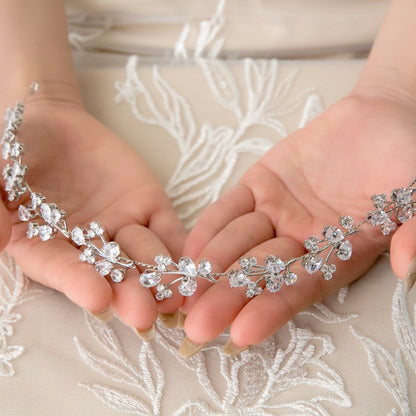 【ヘッドドレス】キュービックジルコニア 小枝 ヘッドドレス【結婚式 ヘアアクセサリー】