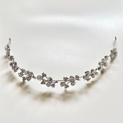 【ヘッドドレス】キュービックジルコニア 小枝 ヘッドドレス【結婚式 ヘアアクセサリー】