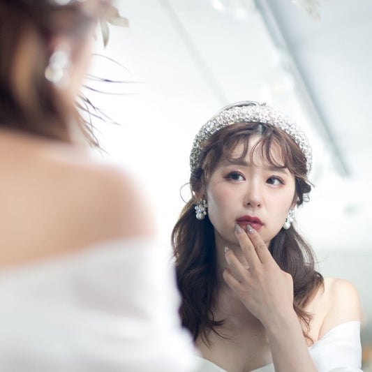 ウェディング アクセサリー【ドロップ ジュエリー カチューシャ】【結婚式 ヘアアクセサリー】