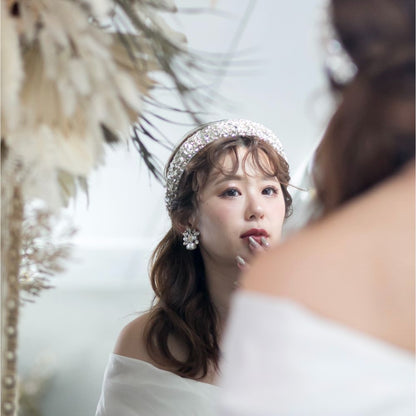 ウェディング アクセサリー【ドロップ ジュエリー カチューシャ】【結婚式 ヘアアクセサリー】