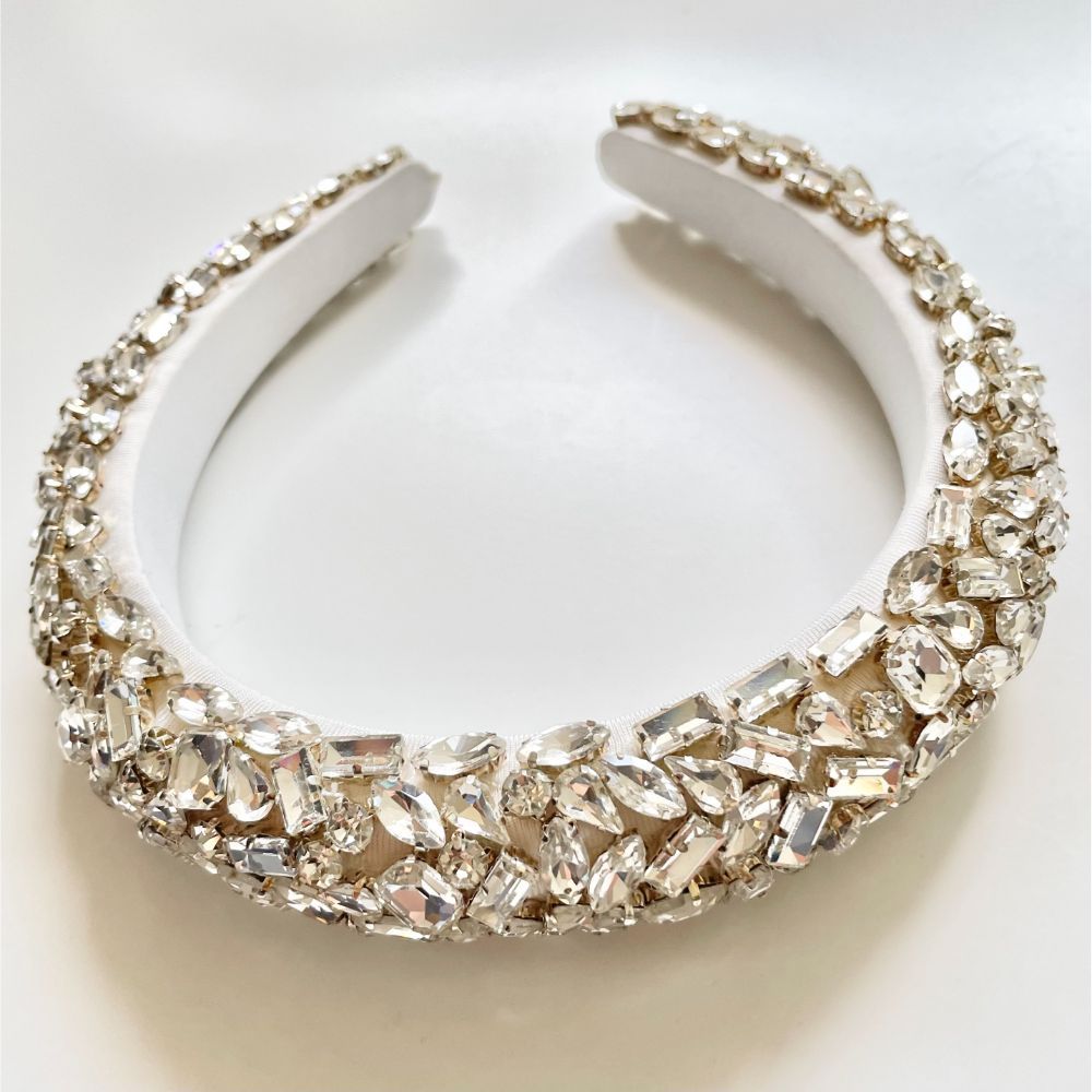 ウェディング アクセサリー【ドロップ ジュエリー カチューシャ】【結婚式 ヘアアクセサリー】