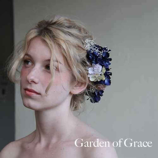 ウエディング 和装 成人式 ヘッドピース【ネイビー10p】 【結婚式 ヘアアクセサリー】