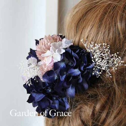 ウエディング 和装 成人式 ヘッドピース【ネイビー10p】 【結婚式 ヘアアクセサリー】