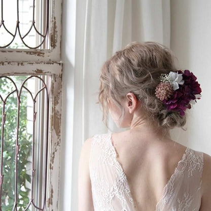 和装 成人式 ヘッドピース ハイドランジア 【紫10p】 【結婚式 ヘアアクセサリー】