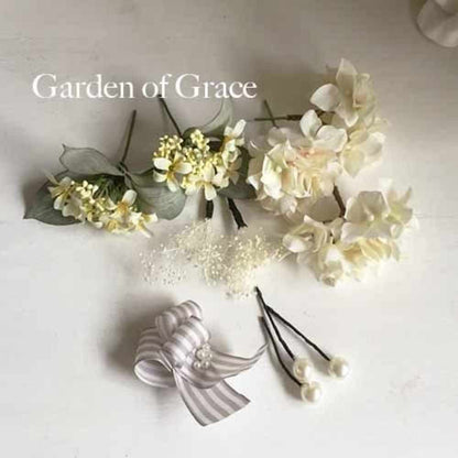 和装 成人式 ハイドランジアのヘッドピース 【黄色11p】 【結婚式 ヘアアクセサリー】