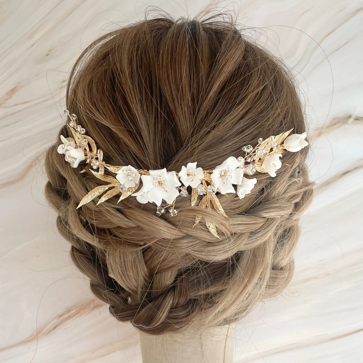 【ヘッドドレス】ブライダルヘッドドレス　ボンネ　コーム　髪飾り　H35 【結婚式　ヘアアクセサリー】