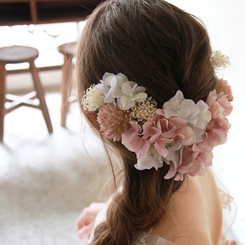 ヘッドピース　モーブピンク10ピース 【結婚式　ヘアアクセサリー】