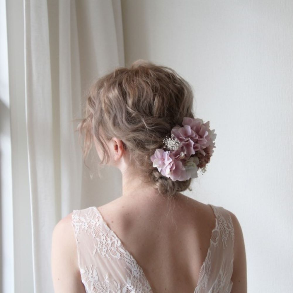ヘッドピース モーブピンク10ピース 【結婚式 ヘアアクセサリー】