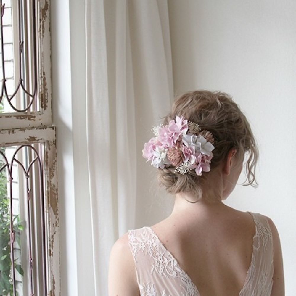 ヘッドピース モーブピンク10ピース 【結婚式 ヘアアクセサリー】