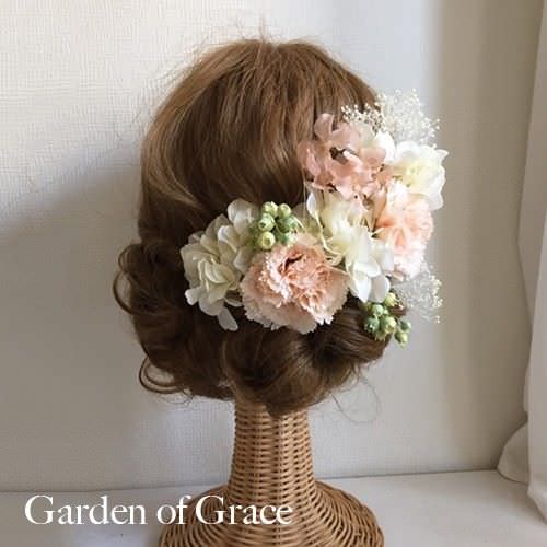 和装 成人式 ハイドランジア　ヘッドピース 【エクリュ10p】 【結婚式　ヘアアクセサリー】