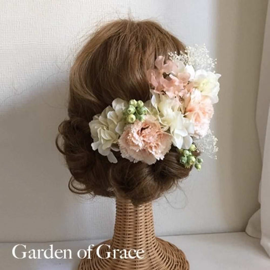 和装 成人式 ハイドランジア ヘッドピース 【エクリュ10p】 【結婚式 ヘアアクセサリー】