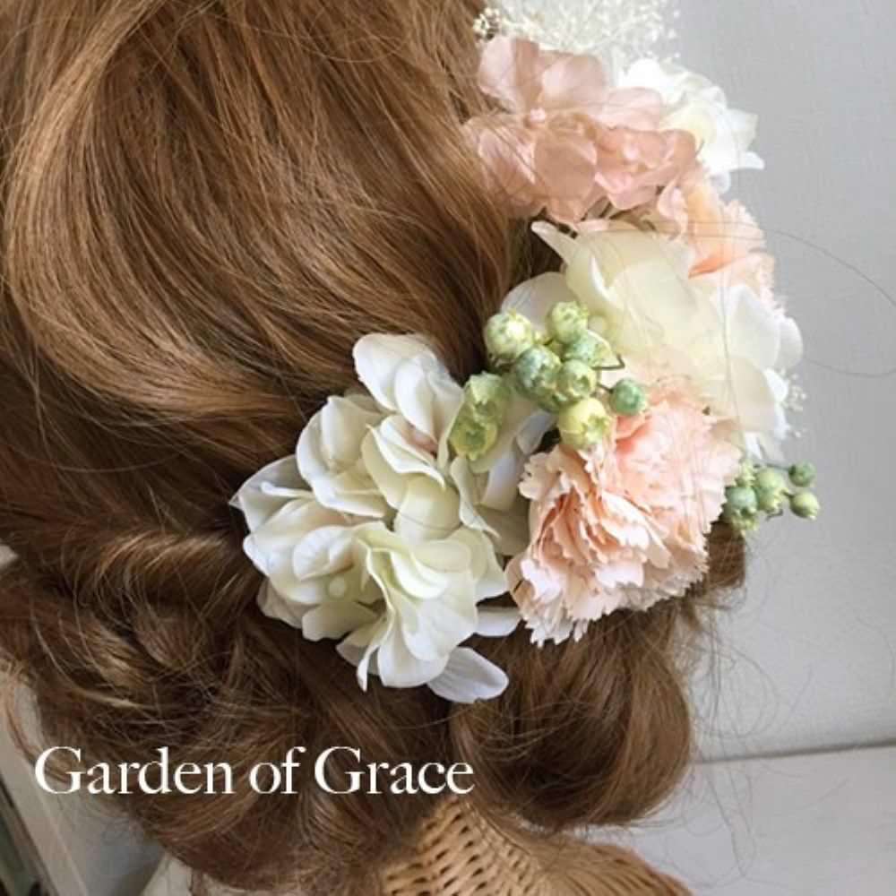 和装 成人式 ハイドランジア　ヘッドピース 【エクリュ10p】 【結婚式　ヘアアクセサリー】