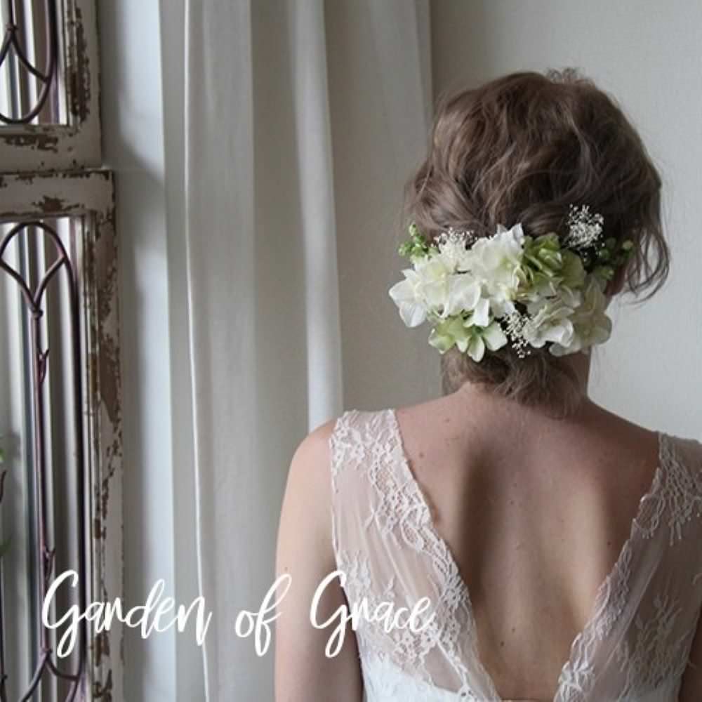 和装 成人式 ハイドランジア ヘッドピース 【エクリュ10p】 【結婚式 ヘアアクセサリー】