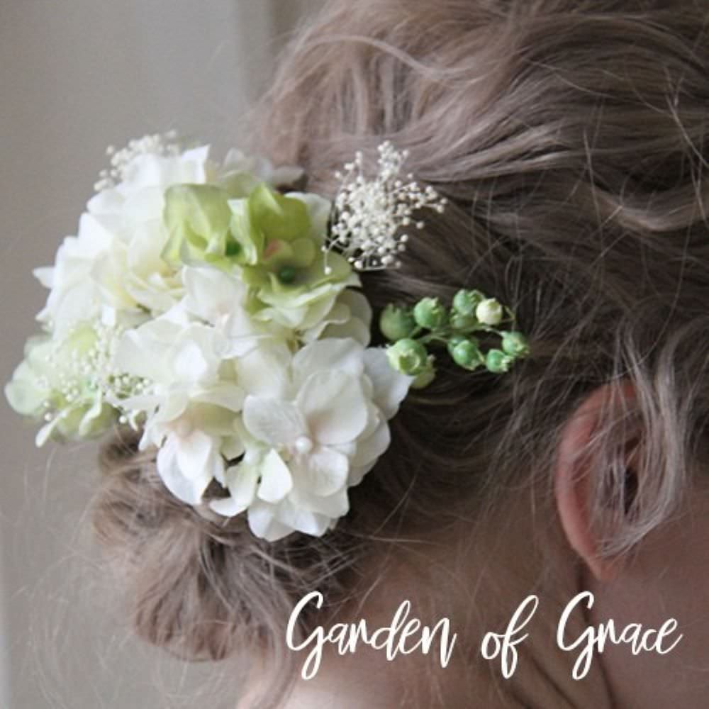 ヘッドピース ホワイト10p 【結婚式 ヘアアクセサリー】