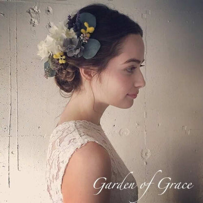 ヘッドピース【ガーデンシリーズ14pミモザ】 【結婚式 ヘアアクセサリー】