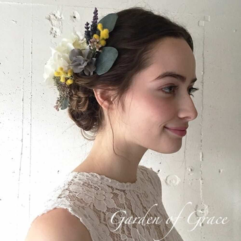 ヘッドピース【ガーデンシリーズ14pミモザ】 【結婚式 ヘア
