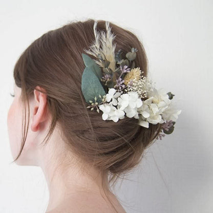 ドライフラワーとプリザのピース和装や成人式にも【dry15p】 【結婚式 ヘアアクセサリー】