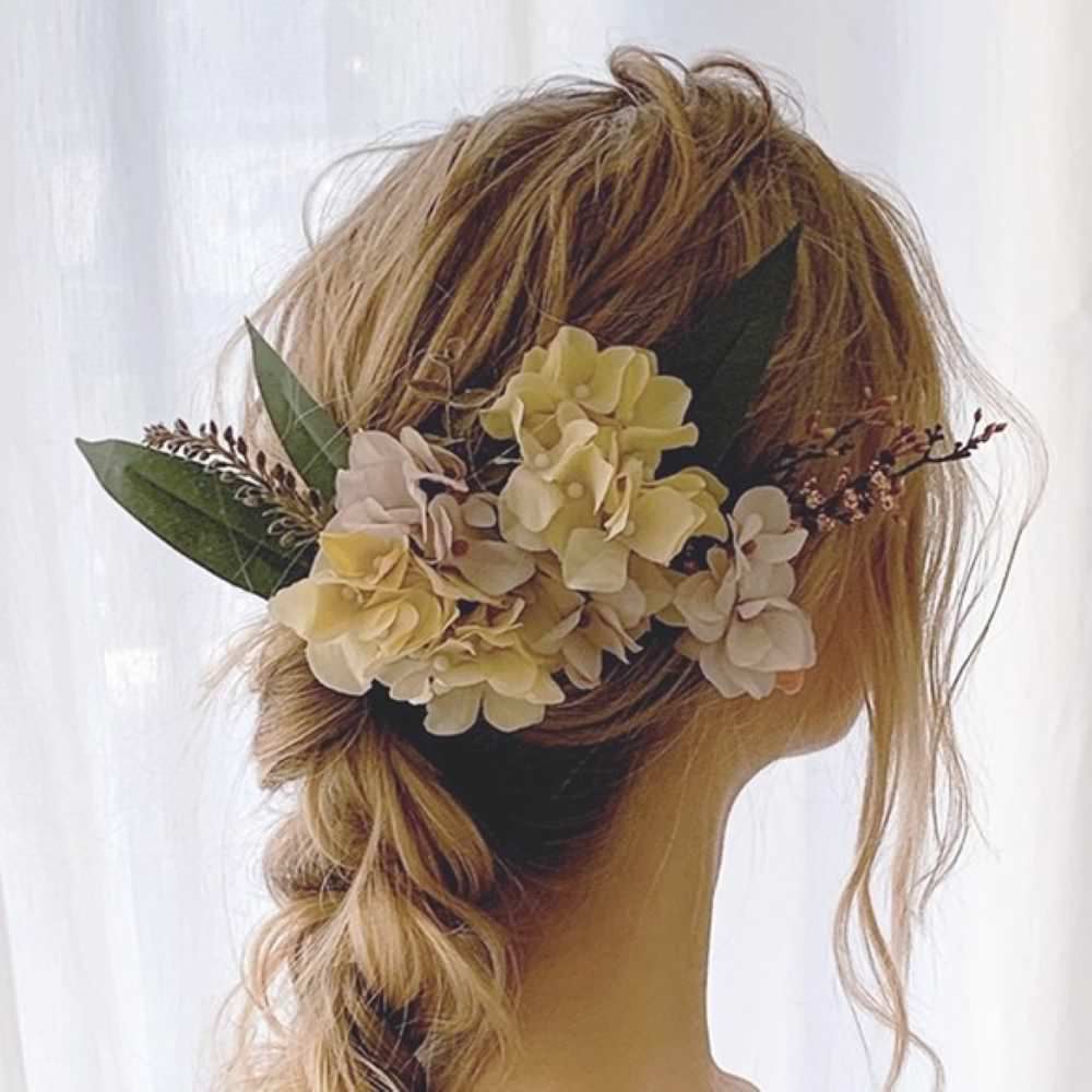 和装や成人式ヘッドピース【ピンクとアイボリー13p】 【結婚式　ヘアアクセサリー】