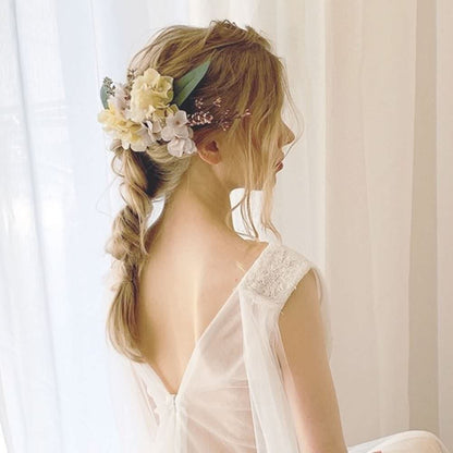 和装や成人式ヘッドピース【ピンクとアイボリー13p】 【結婚式 ヘアアクセサリー】