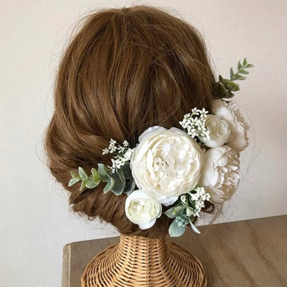 和装 成人式 ヘッドピース【八重咲きローズオフホワイト11p】 【結婚式 ヘアアクセサリー】