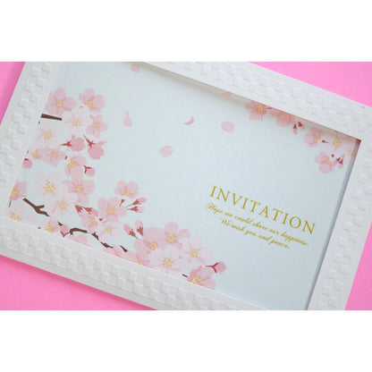 【結婚式 招待状セット】 花桜 ホルダー付 (印刷込み)【結婚式 ペーパー 招待状】