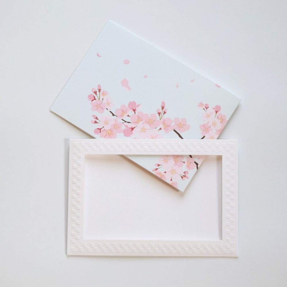 【結婚式 招待状セット】 花桜 ホルダー付 (印刷込み)【結婚式 ペーパー 招待状】