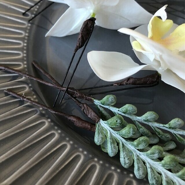 ヘッドピース 和装 成人式 髪飾り【胡蝶蘭オフホワイト10p】 【結婚式 和装 アクセサリー】