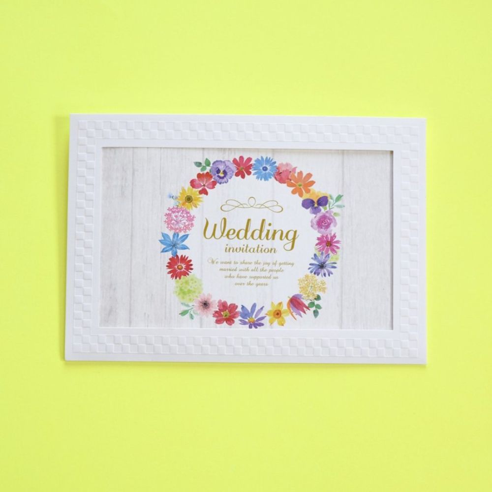 【結婚式 招待状セット】マリアージュリース ホルダー付 (印刷込み)【結婚式 ペーパー 招待状】