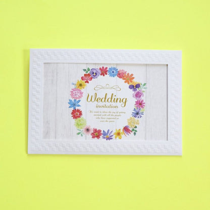 【結婚式 招待状セット】マリアージュリース ホルダー付 (印刷込み)【結婚式 ペーパー 招待状】