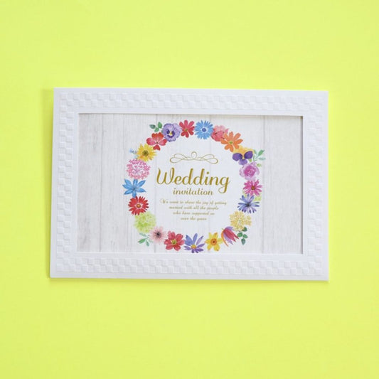 【結婚式 招待状セット】マリアージュリース ホルダー付 (印刷込み)【結婚式 ペーパー 招待状】