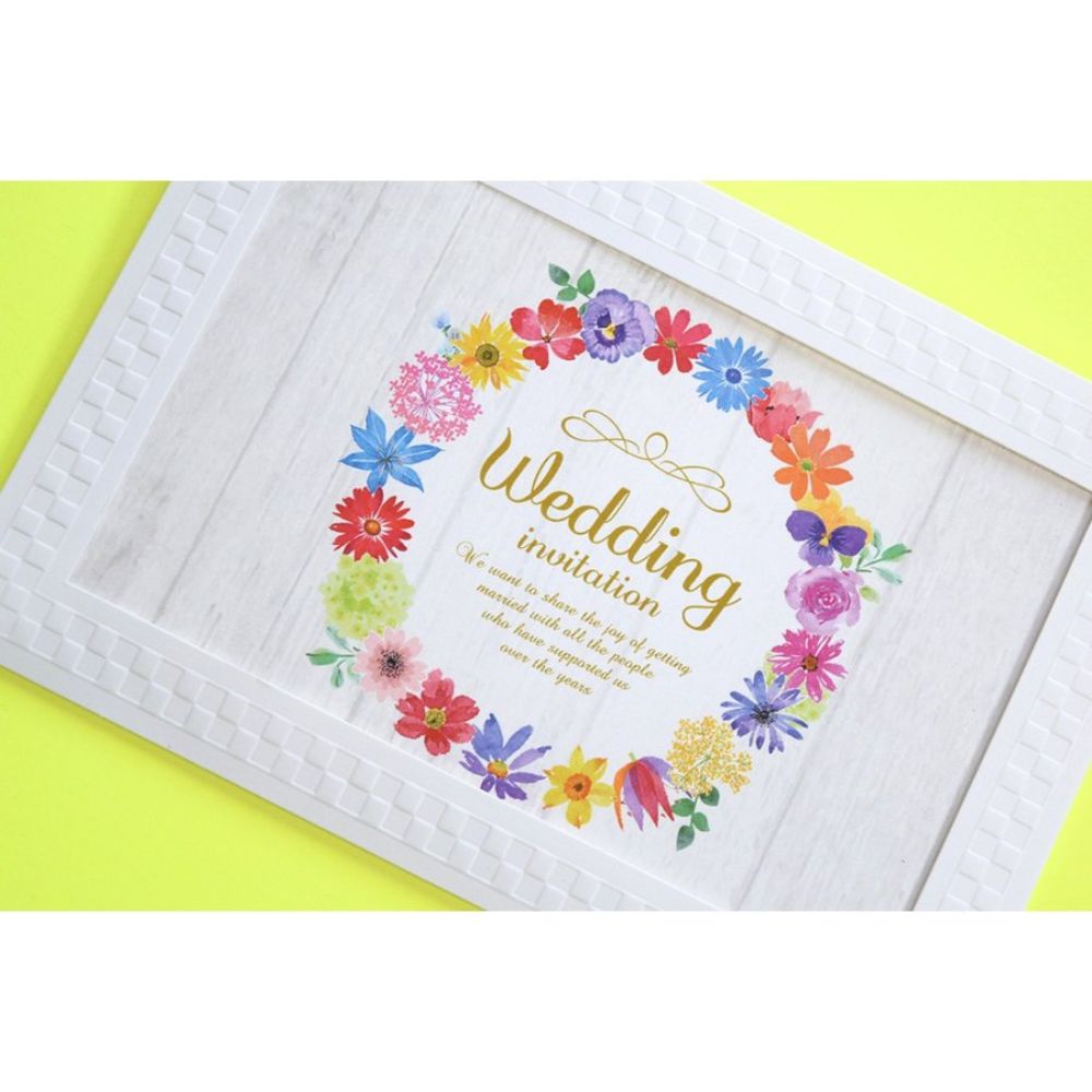 【結婚式 招待状セット】マリアージュリース ホルダー付 (印刷込み)【結婚式 ペーパー 招待状】