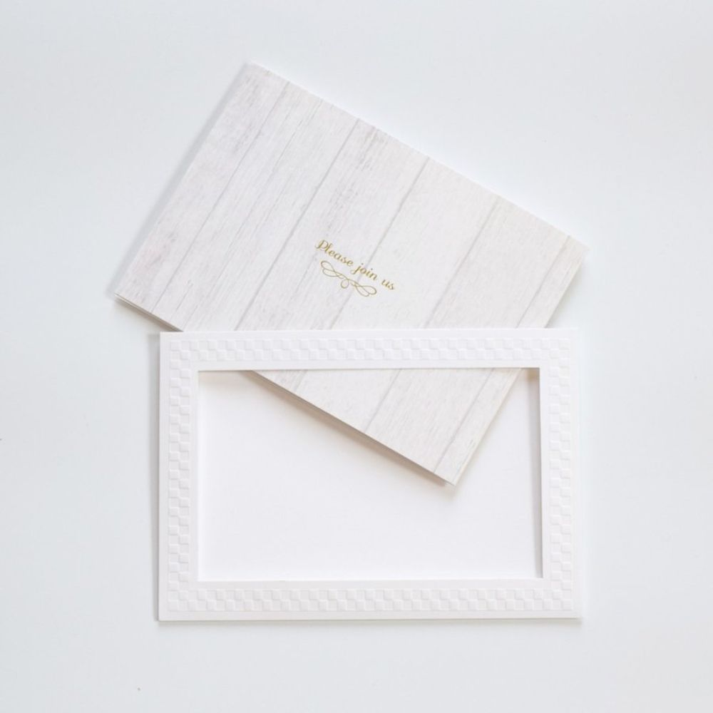 【結婚式 招待状セット】マリアージュリース ホルダー付 (印刷込み)【結婚式 ペーパー 招待状】