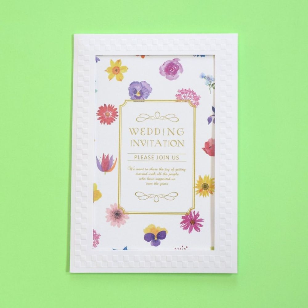 【結婚式 招待状セット】 マリアージュフルール ホルダー付 (印刷込み)【結婚式 ペーパー 招待状】