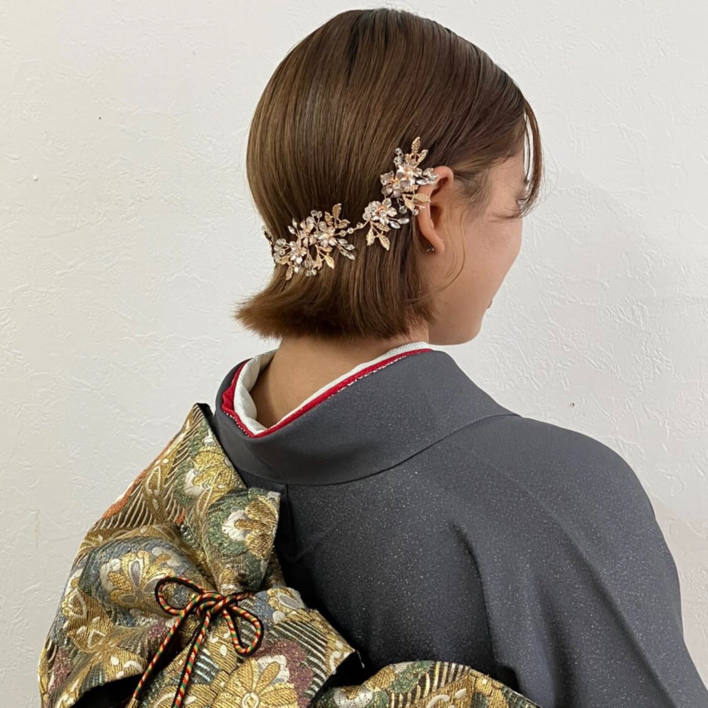 【ヘッドドレス】小枝カチューシャ ブライダルヘッドドレス ゴールド H8 【結婚式 ヘアアクセサリー】