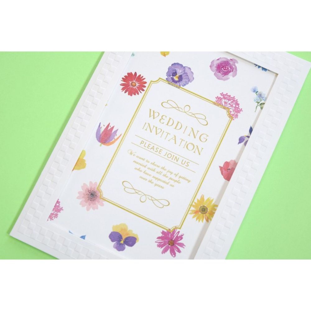 【結婚式 招待状セット】 マリアージュフルール ホルダー付 (印刷込み)【結婚式 ペーパー 招待状】