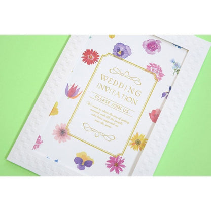 【結婚式 招待状セット】 マリアージュフルール ホルダー付 (印刷込み)【結婚式 ペーパー 招待状】