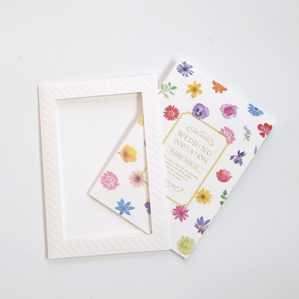 【結婚式 招待状セット】 マリアージュフルール ホルダー付 (印刷込み)【結婚式 ペーパー 招待状】