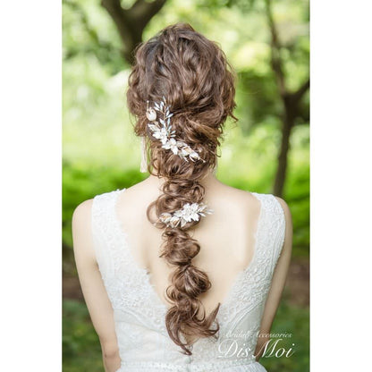 【ヘッドドレス】ヘアコームセット ~ブライダルヘッドドレス~ ≪HC-19≫ 【結婚式　ヘアアクセサリー】