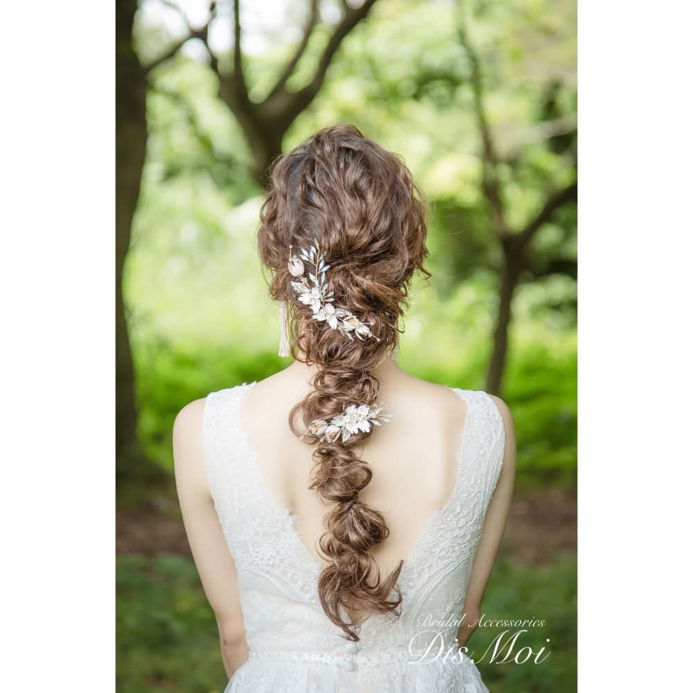 【ヘッドドレス】ヘアコームセット ~ブライダルヘッドドレス~ ≪HC-19≫ 【結婚式 ヘアアクセサリー】