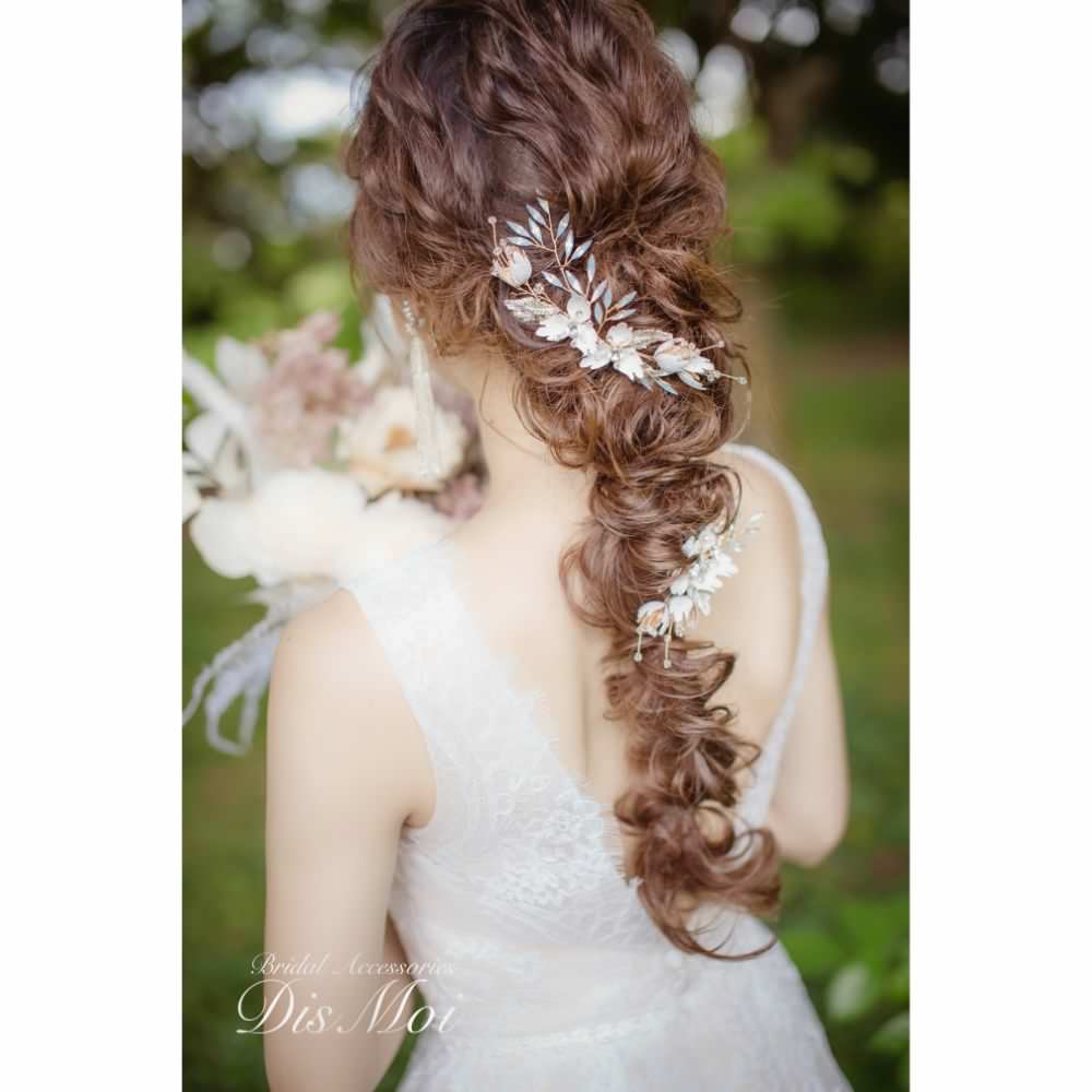 【ヘッドドレス】ヘアコームセット ~ブライダルヘッドドレス~ ≪HC-19≫ 【結婚式　ヘアアクセサリー】