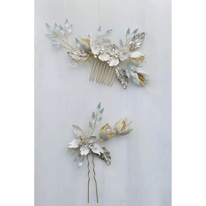 【ヘッドドレス】ヘアコームセット ~ブライダルヘッドドレス~ ≪HC-19≫ 【結婚式 ヘアアクセサリー】