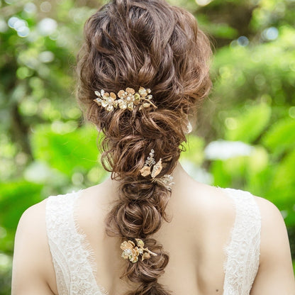 【ヘッドドレス】ヘアコームセット ~ブライダルヘッドドレス~ ≪HC-20≫ 【結婚式　ヘアアクセサリー】