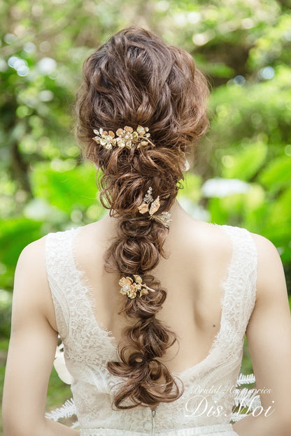 【ヘッドドレス】ヘアコームセット ~ブライダルヘッドドレス~ ≪HC-20≫ 【結婚式　ヘアアクセサリー】