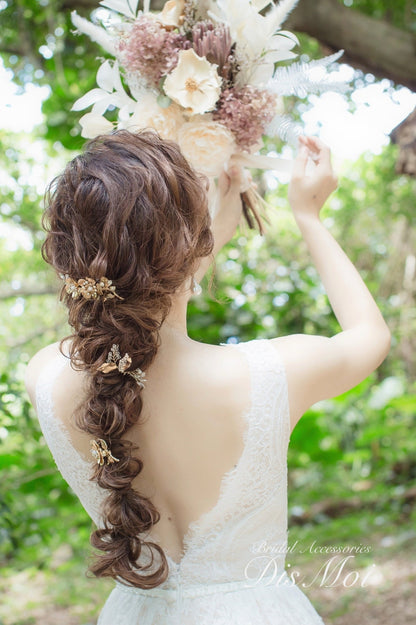 【ヘッドドレス】ヘアコームセット ~ブライダルヘッドドレス~ ≪HC-20≫ 【結婚式 ヘアアクセサリー】
