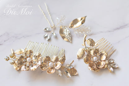 【ヘッドドレス】ヘアコームセット ~ブライダルヘッドドレス~ ≪HC-20≫ 【結婚式 ヘアアクセサリー】